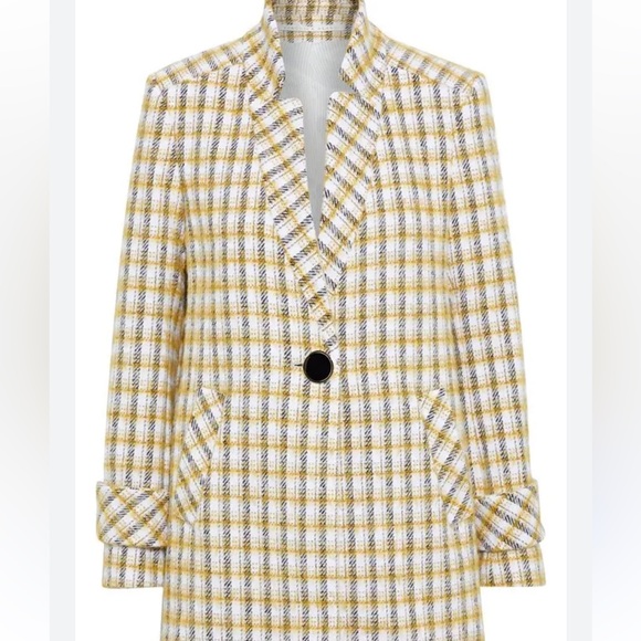 VERONICA BEARD Jin Dickey Brushed Checked Cotton-Blend Coat - Picture 3 of 11